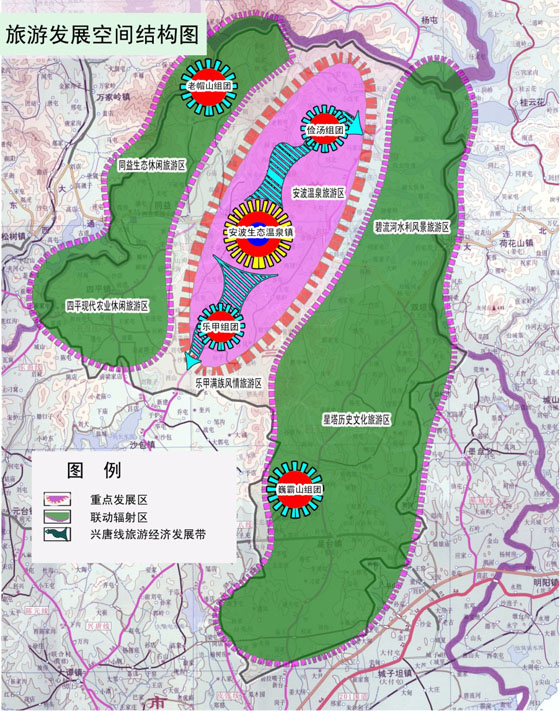 安波溫泉旅游經濟區空間結構圖